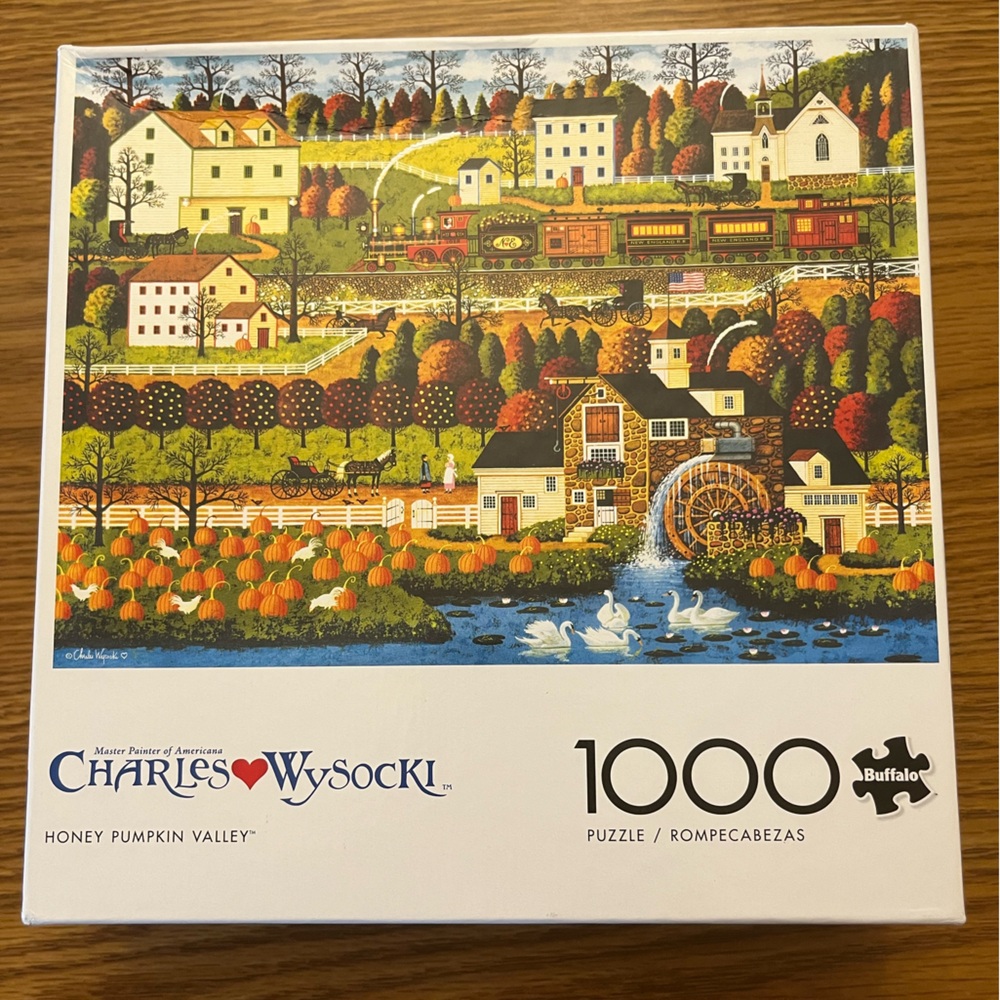 Charles Wysocki Jigsaw Puzzle HONEY PUMPKIN VALLEY 1000 Pieces Used Complete